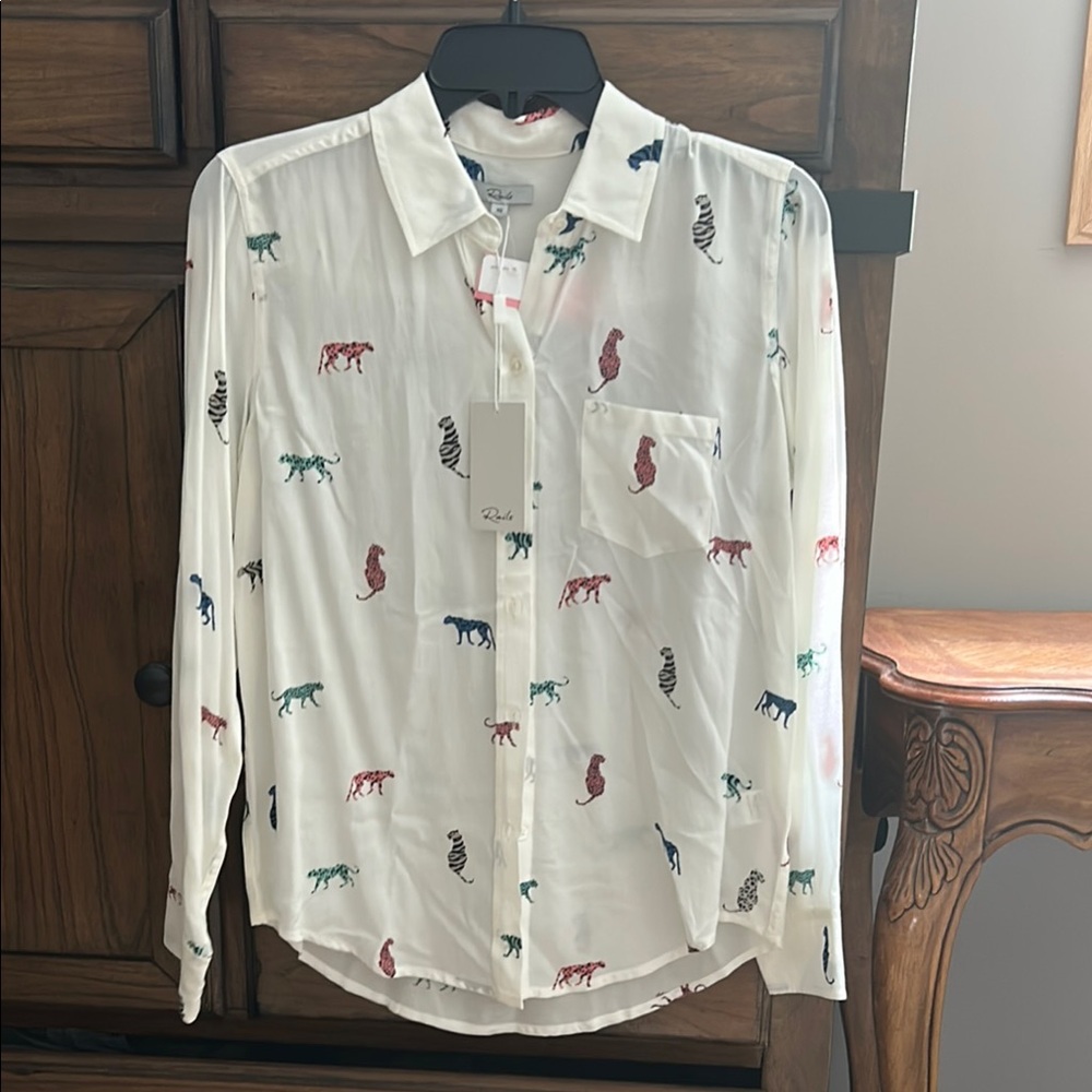 Rails White and Red Blouse with Modern Aesthetic